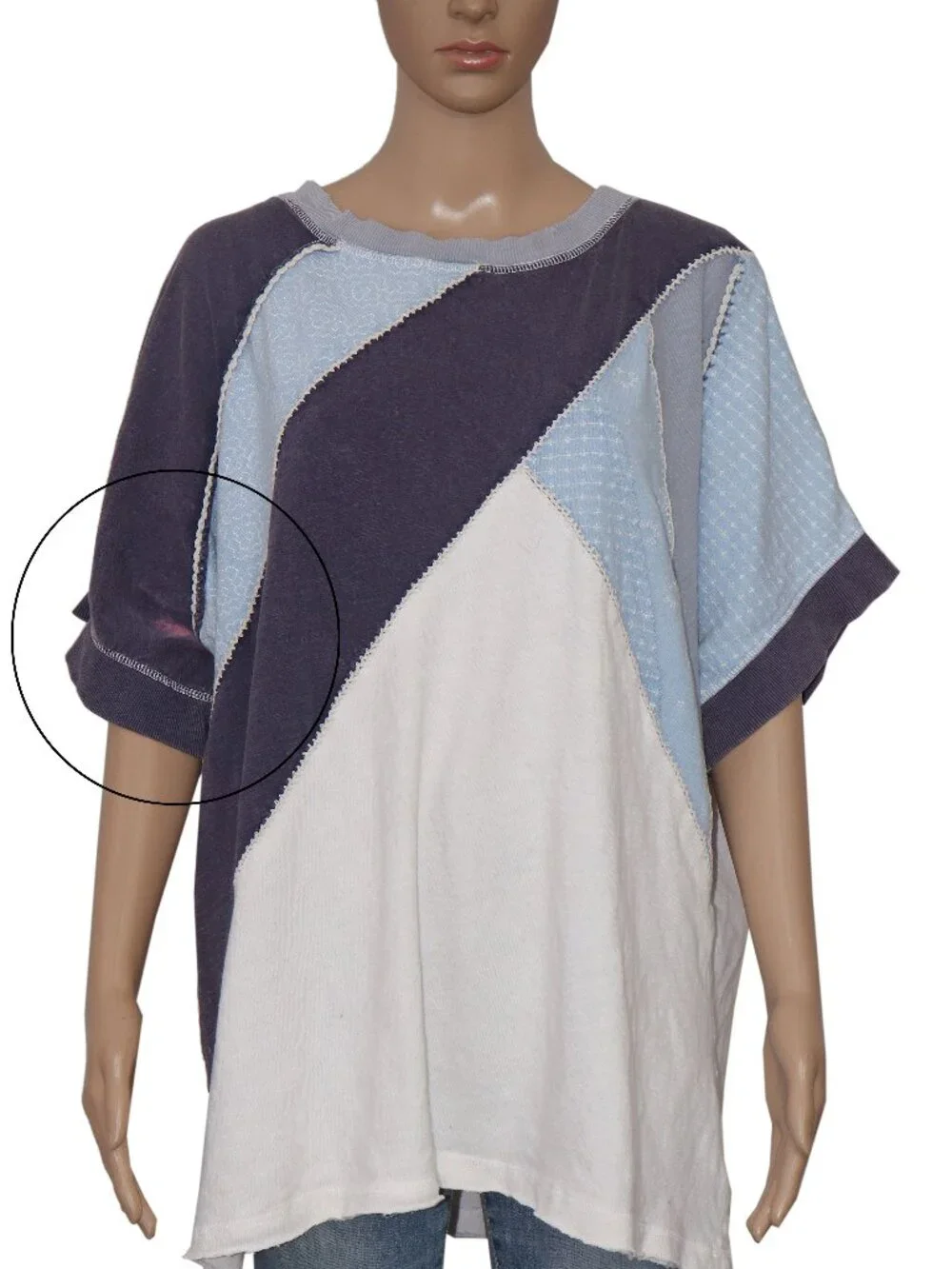 Free People We The Free Tee Patchwork Embroidered Pullover Top